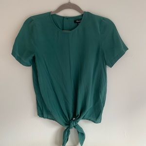 • madewell silk emerald blouse •